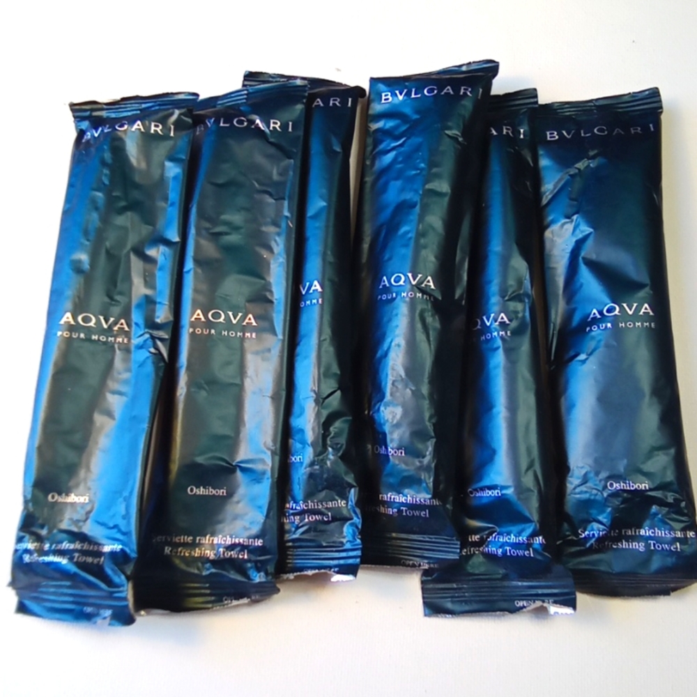 Bvlgari Aqua Oshibori Refreshing Towels for Men 6 pcs.